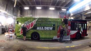 City Bus Wrap - Mountain Dew Install By .Rhlinc
