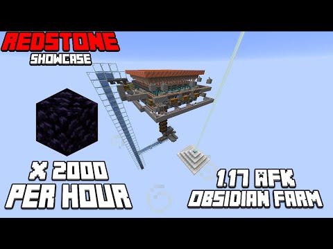 1.17 AFK Obsidian Farm (2000/hr) - Minecraft Redstone Showcase