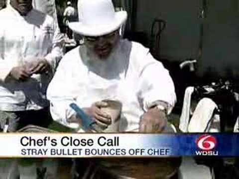 Chef Paul Prudhomme and Falling Bullet