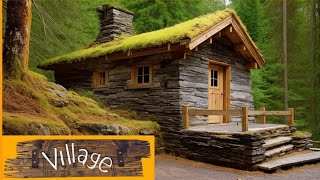 I Built a Stone Floor Cabin in the Forest – First Night Alone (Part 3)