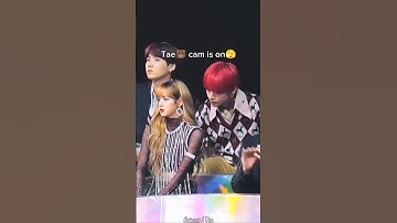 the way taehuyng 🐻 aware lisa 🫣😍 when camera is on 😨 #bts #taehyung #shorts