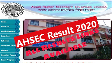 AHSEC Result 2020, Assam Class 12th HS Final Results 2020 Assam/  WILL BE DECLARED ON 25th JUNE 2020
