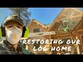 Restoring our log home  remodel and media blasting