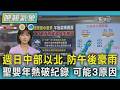 天氣/週日中部以北防午後豪雨 下週恐有熱帶擾動發展  聖嬰年常「熱到破紀錄」 專家揭3可能原因｜TVBS新聞 @TVBSNEWS01