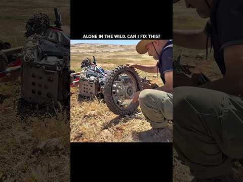 Survival Skills in the Wild: Motorcycle Wheel Replacement with Primitive Methods #survivalskills
