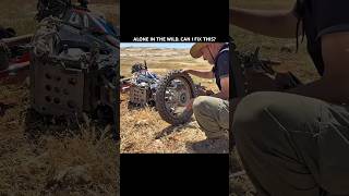 Survival Skills in the Wild: Motorcycle Wheel Replacement with Primitive Methods #survivalskills