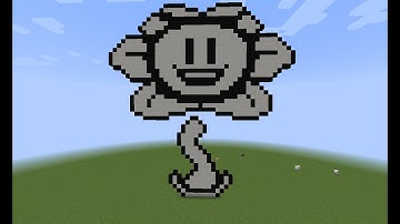 Minecraft Undertale Pixel Art : Flowey (6x Speed)