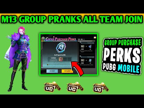 GROUP PURCHASE PERKS NEW EVENT IN PUBG MOBILE | HOW TO JOIN OR CREATE M13 RP GROUP PURCHASE PERK TEA