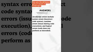 Types of Errors in JavaScript - Explained! #shorts #ytshorts #codewithchitra