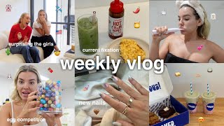 weekly vlog 💌 surprising the girls with coachella tickets, chilli honey eggs, how i make my matcha!