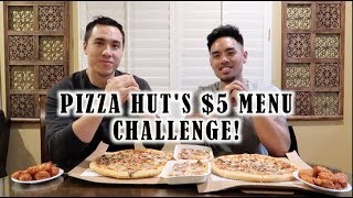 THE INSANE PIZZA HUT $5 MENU CHALLENGE! EPIC CHEAT MEAL