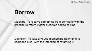 Borrow Meaning