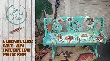 Furniture painting & intuitive art (part 2) abstract, boho style free spirit