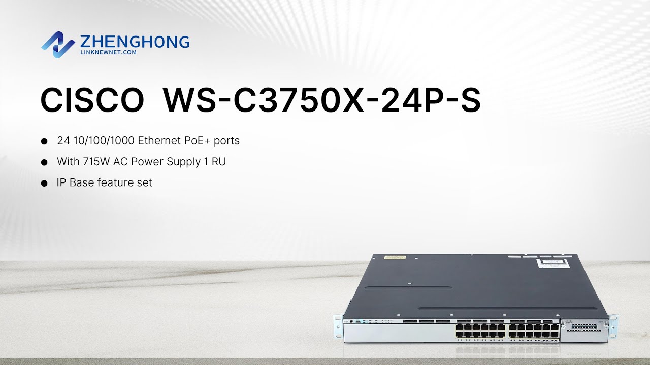 Cisco Catalyst 3750-X Series WS-C3750X-24P-S Switch Display (On sales)