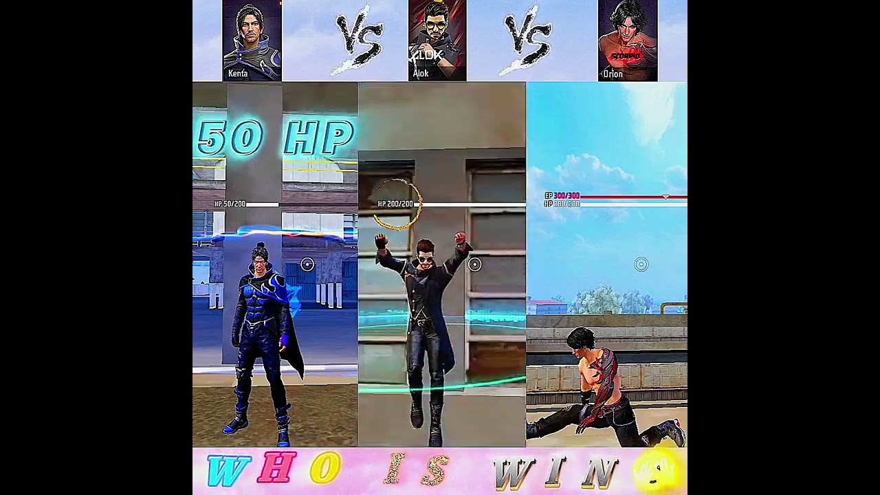 kenta VS Alok VS Orine 🥵 Characters Jump 🐸 Test Wait For End 😱 