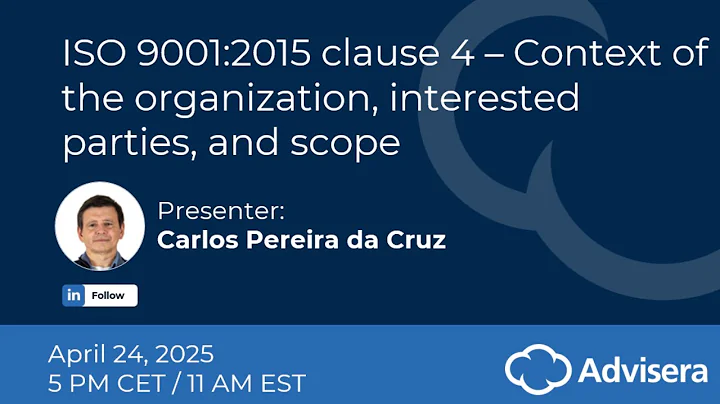 ISO 9001:2015 clause 4 – Context of the organization, interested parties, and scope [live webinar]