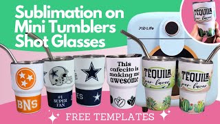 Sublimation on Mini Tumblers or Shot Glasses {FREE Templates} Gifts Ideas and Party Favors