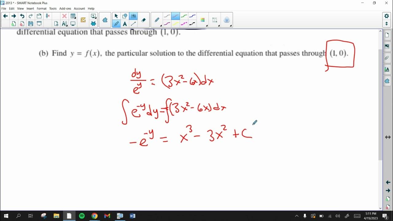Random FRQ Differential Equation YouTube