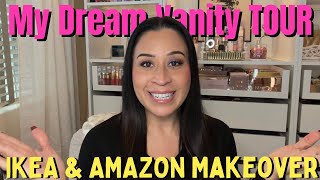 ULTIMATE GLAM ROOM TRANSFORMATION | IKEA Vanity Desk Organization #vanity 