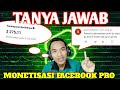 Tips monetisasi facebook pro dan rekomendasi profil  tanya jawab komentar subscriber part 3