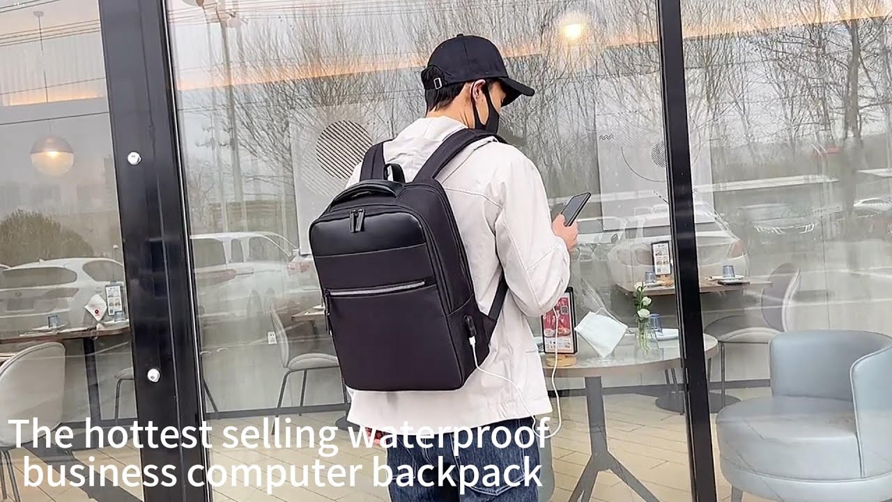 Mens Large-Capacity Business Backpack With Dry-Wet Separation Compartments