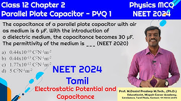 NEET 2024 - Physics Class 12 Chapter 2 - Parallel Plate Capacitor - MCQs - PYQ 1