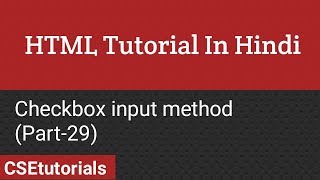 HTML Tutorial In Hindi | Checkbox input control (Part-29)