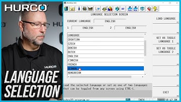 Language Selection on the Hurco Control | Hurco CNC Control