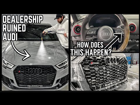Cleaning A Filthy Dealership Ruined Audi RS3 | Satisfying Disaster Car Detailing Restoration How To!