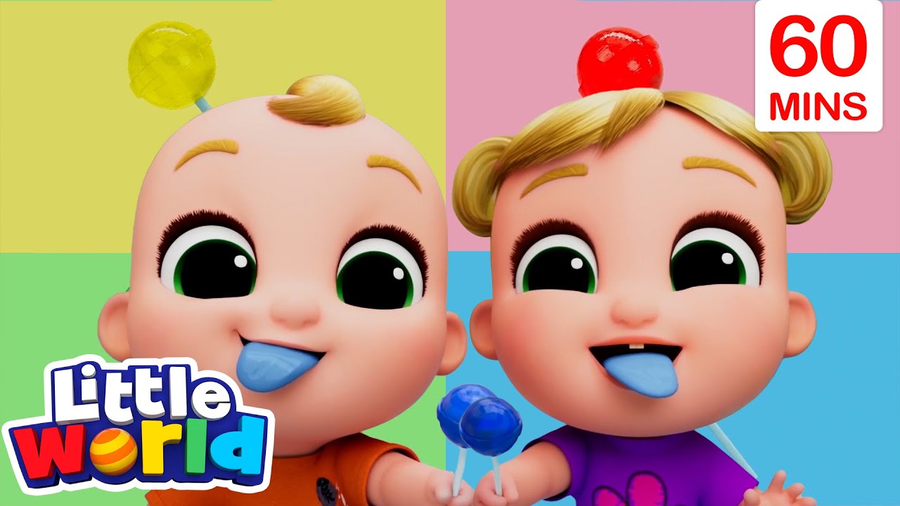 ⁣Color Lollipop Song + More - Little Angel | Kids Cartoons & Nursery Rhymes | Moonbug Kids