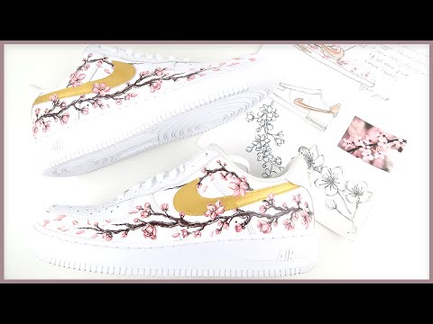 How to Customize Nike Air Force Ones - Cherry Blossoms