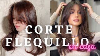 Como cortar el pelo en casa /corte flequillo mariposa/ técnica de corte cortedepelo hairtips pelo