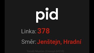 Reporting stops | Line PIT 378 | Letnany → Jenstejn, Hradni