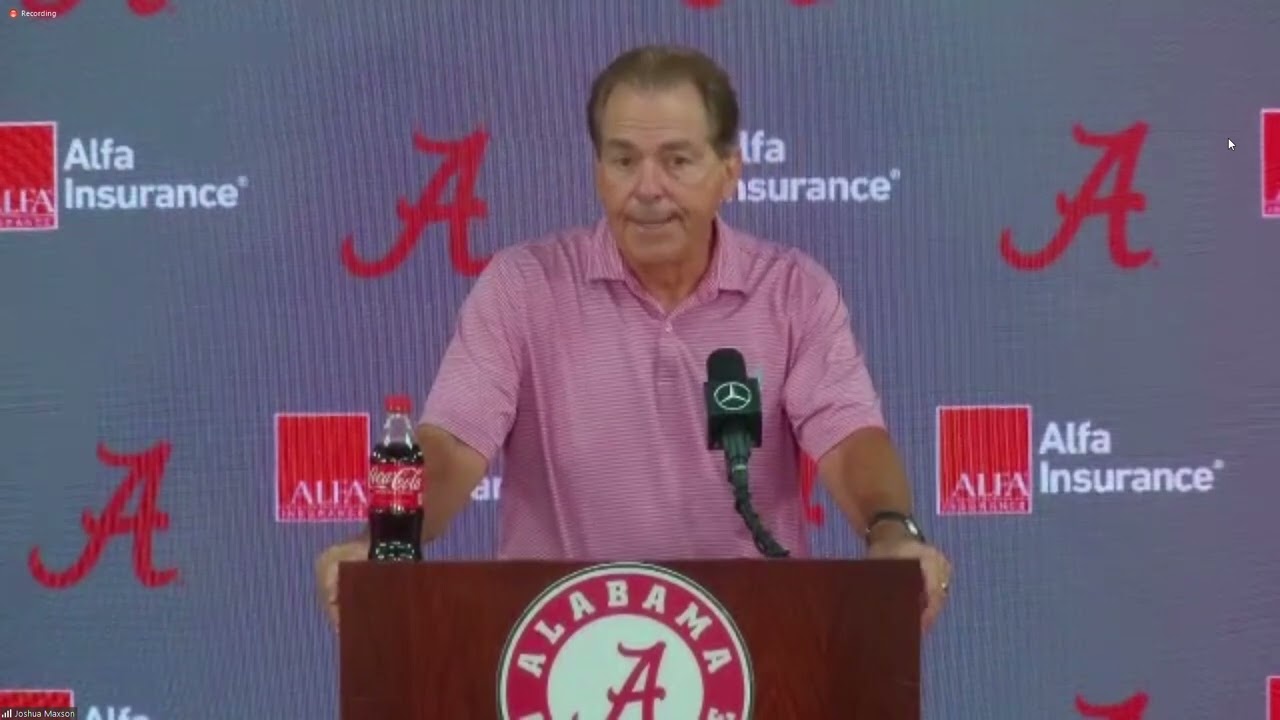 Nick Saban talks Kobe Prentice & Jaheim Oatis starting vs Utah State ...