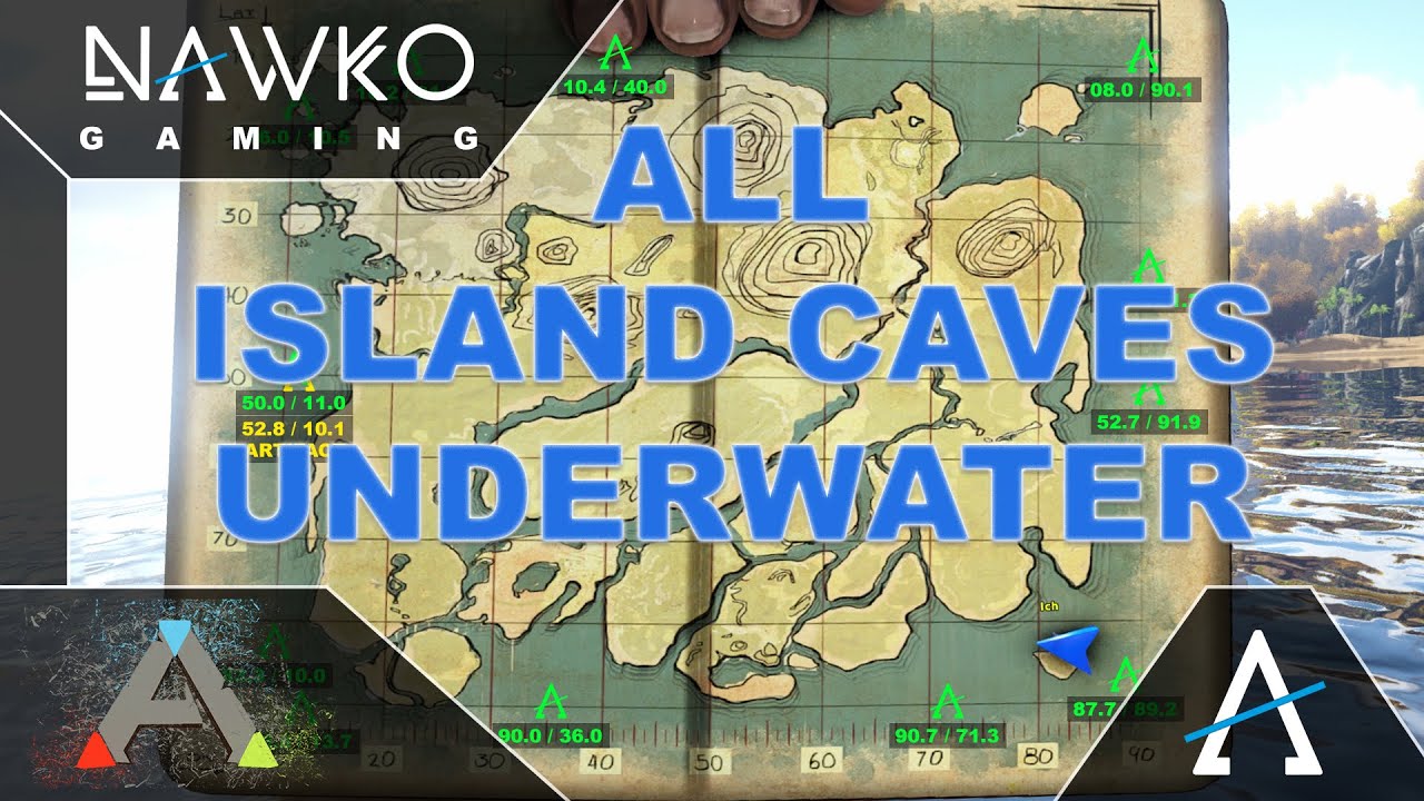 Ark Underwater Caves The Island Underwater Caves All Underwater Caves With Map Youtube