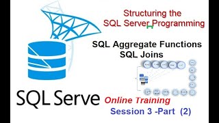 Agg Function & Joins| MS SQLServer Training Session -3| Structuring Server Programming-Module-Part-2