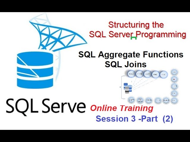Agg Function & Joins| MS SQLServer Training Session -3| Structuring Server Programming-Module-Part-2 