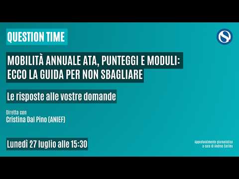 Video Mobilità annuale ATA, punteggi e moduli: ecco la guida per non sbagliare