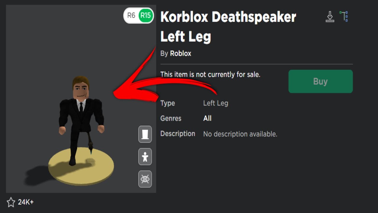 Korblox Deathspeaker Left Arm - Roblox