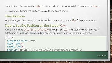 How to Place a Button in the Bottom Right Corner of a Parent Div in CSS