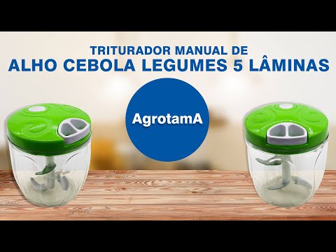 Vídeo de Triturador Manual de Alho Cebola Legumes 5 Lâminas 900ML