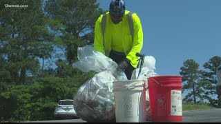 Warner Robins Public Works employees asking people to be considerate of them before littering