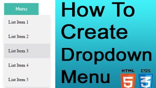 How To Create Dropdown Menu With CSS