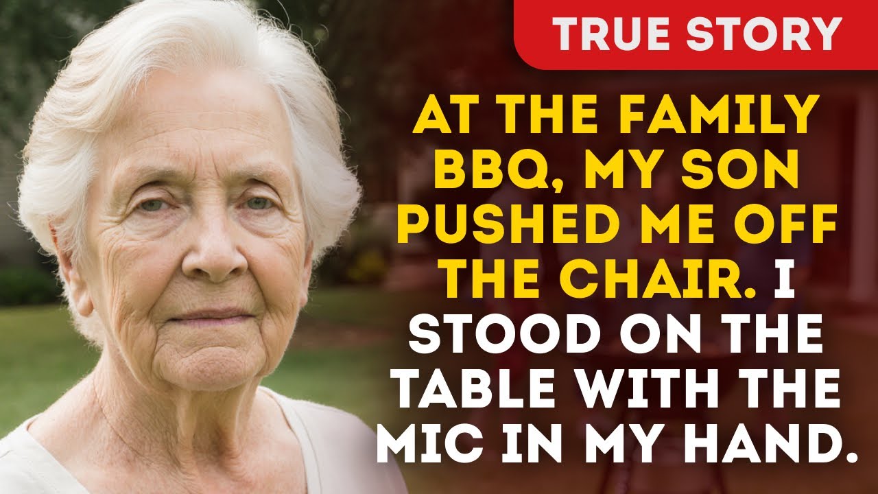 At The Family BBQ, My Son Pushed Me Off The Chair. I Stood On The Table With The Mic In My Hand.