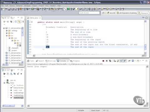 VTC Player   Advanced Java Programming Java SE 7, Boundary Matchers