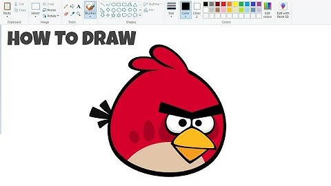 How to draw Angry Bird in Ms Paint | Angry Bird Drawing | Ms Paint Drawing.