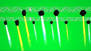 10 Luces Robóticas Virtuales Con Movimiento Y Su Fondo Green Screen Para Editar