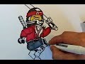 How to Draw KAI from the LEGO NINJAGO movie 2017#step by step