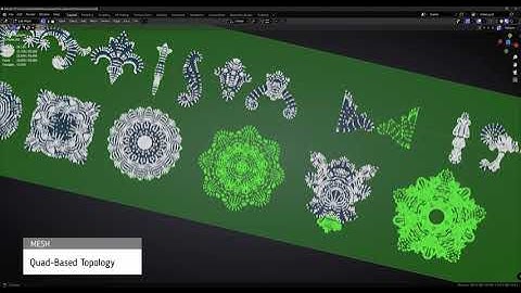 Showreel of creating decorative elements in Blender