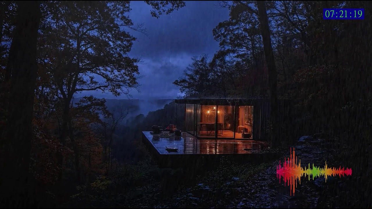 Deep Relaxation Rain Forest Sounds with Piano Music for Night Peace